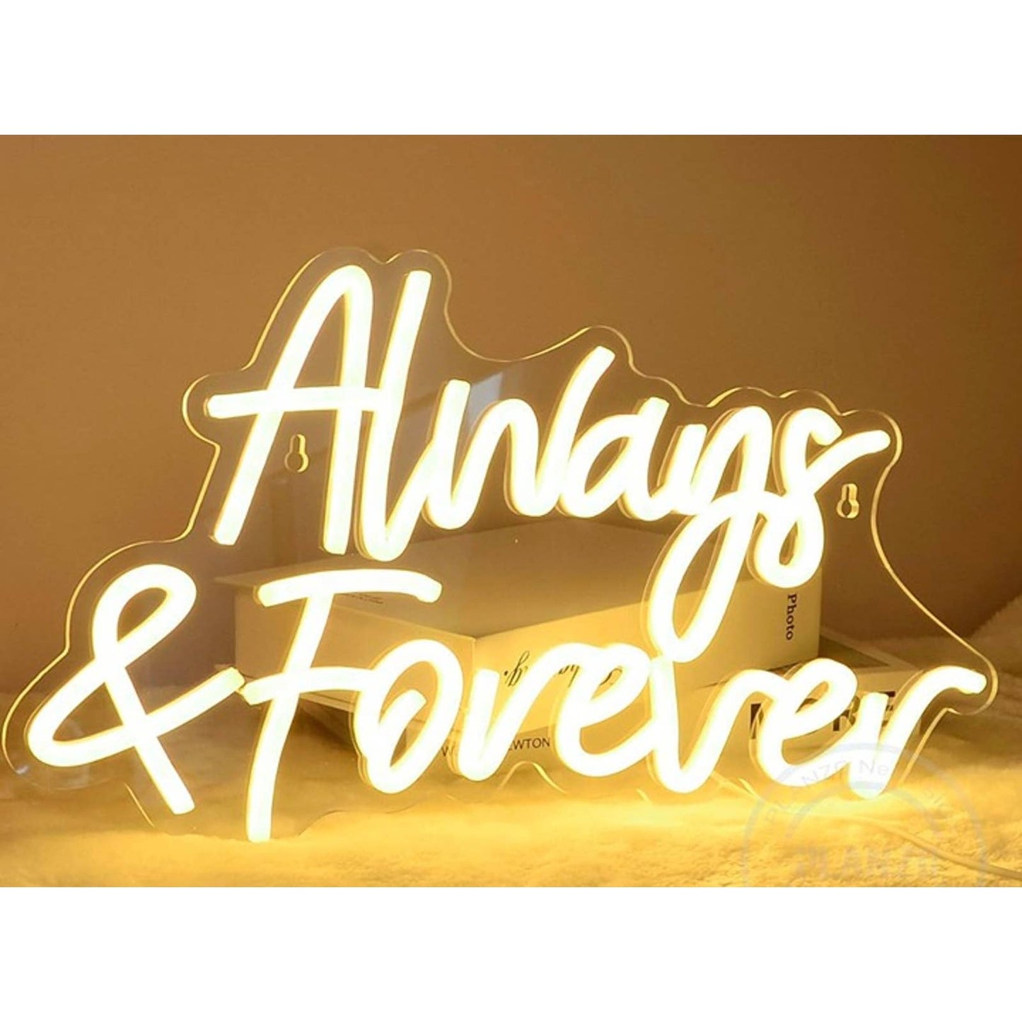 Lovely Warm Bright White “Always & Forever LED Night Light Room Wall Decor