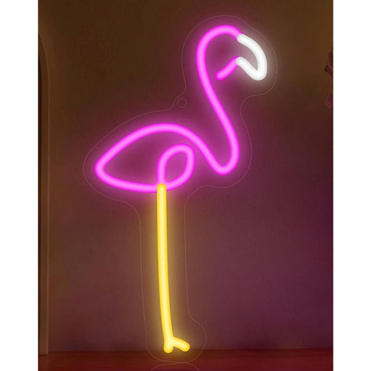 Lovely Bright Tall Straight Standing Flamingo LED Night Light Room Wall Decor