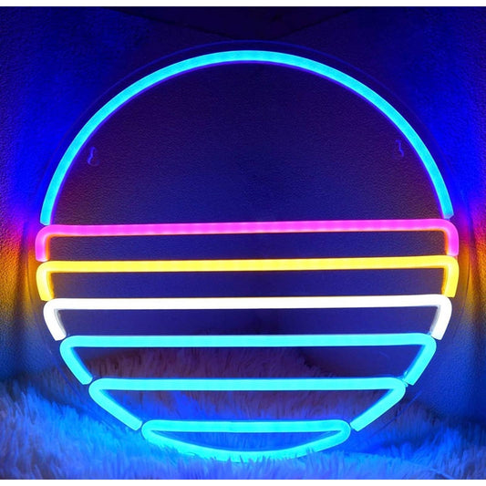 Cool Bright Retro Colored Sunset LED Night Light Room Decoration