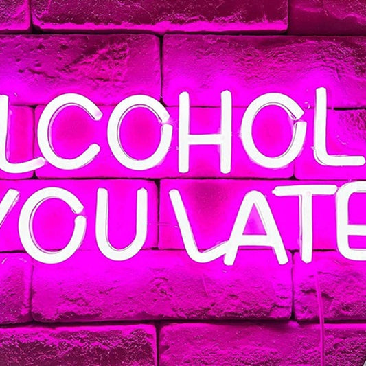 Fun Bright Pink “Alcohol You Later” LED Night Light Room Wall Decor