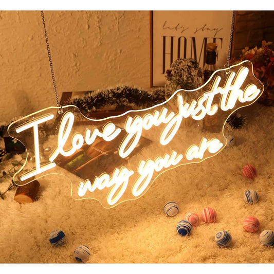 Lovely Bright White “I Love You Just The Way You Are” LED Night Light Room Wall