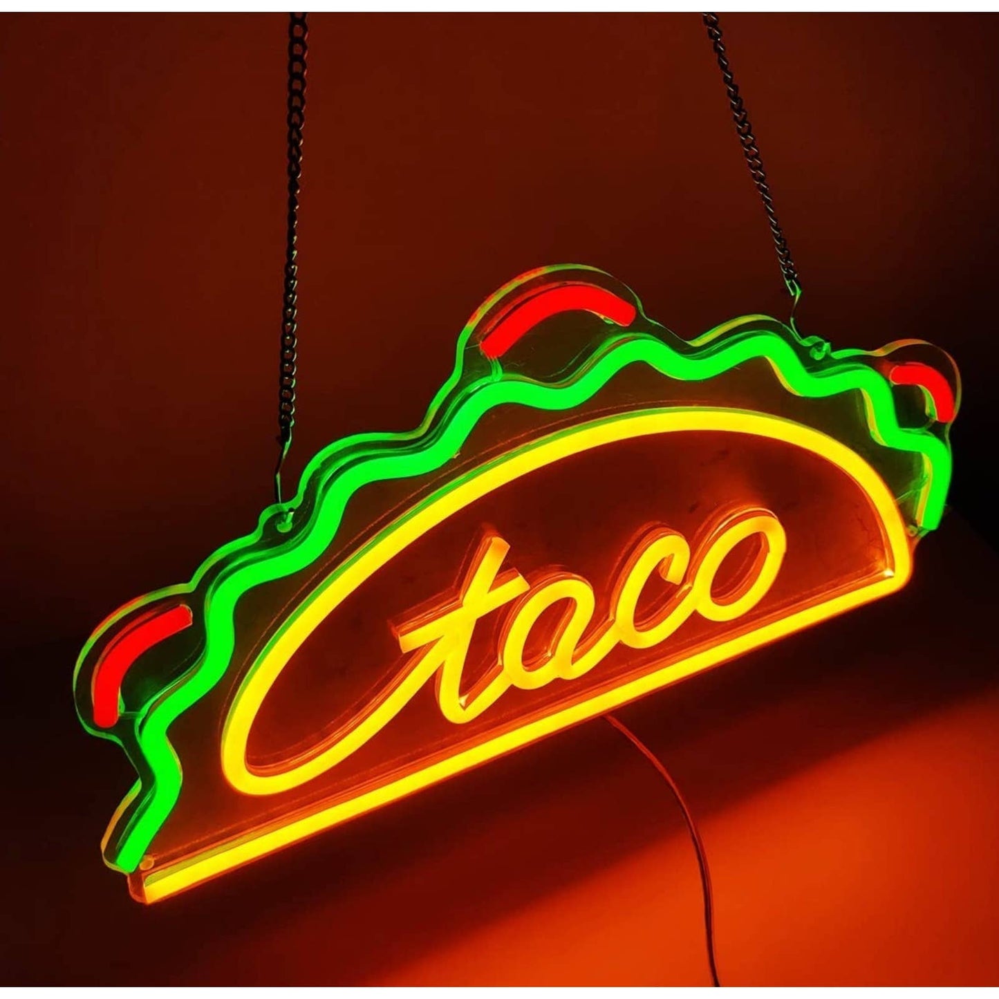 Tasty Bright Colorful Taco LED Food Light Room Wall Restaurant Decoration
