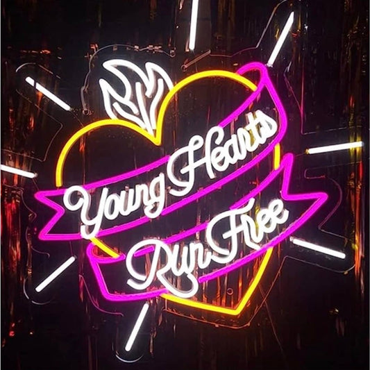 Lovely Bright Young Hearts Run Free LED Night Light Love Room Wall Decoration
