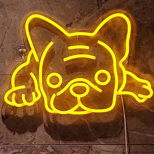 Super Adorable Bright Yellow Relaxing Frenchie French Bulldog LED Night Light