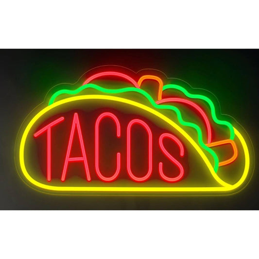 Tasty Fun Vivid Bright Tacos LED Night Light Mexican Restaurant Decor