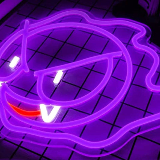 Fun Bright Purple Gastly Ghost Pokemon LED Night Light Room Wall Decoration