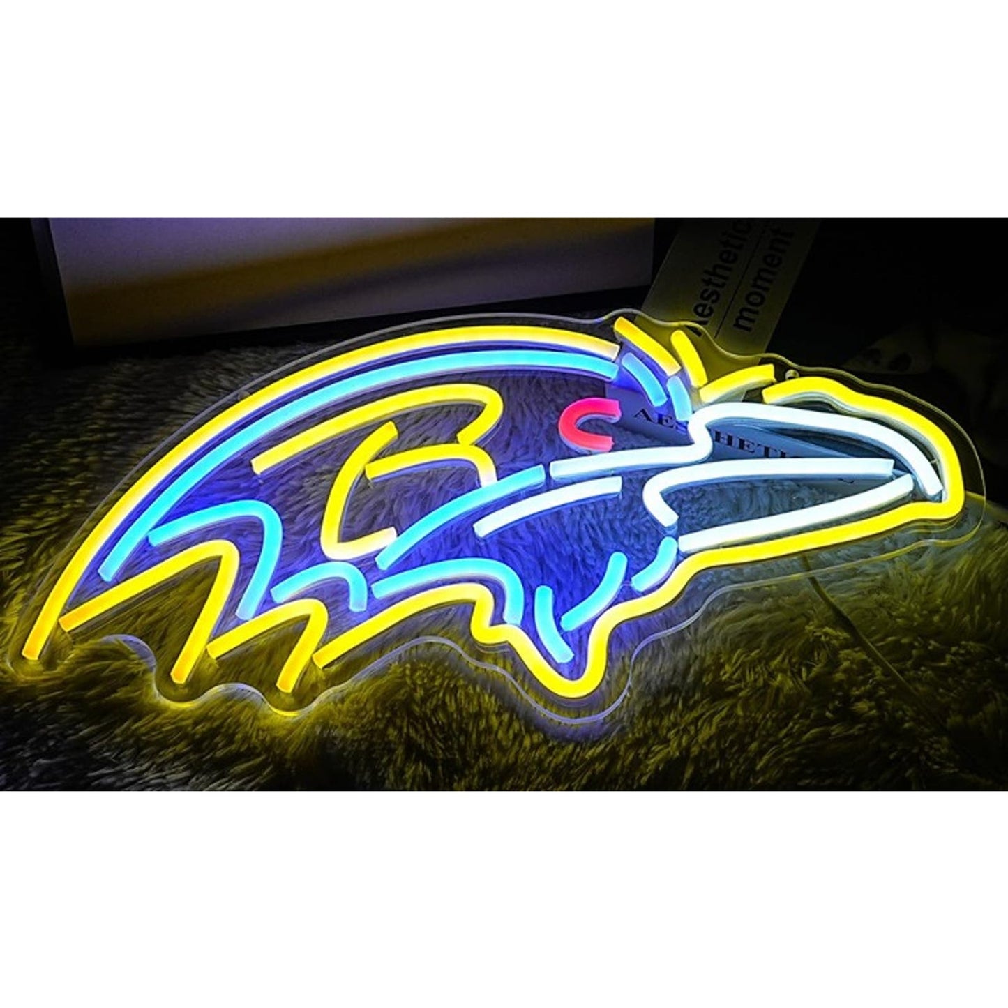 Vivid Bright Blue/Yellow Eagle Head LED Night Light Room Wall Decor