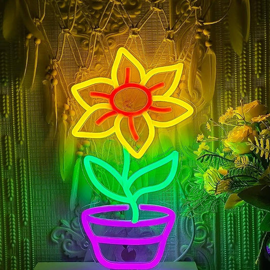 Lovely Vivid Bright Colorful Flower LED Night Light Room Wall Decor