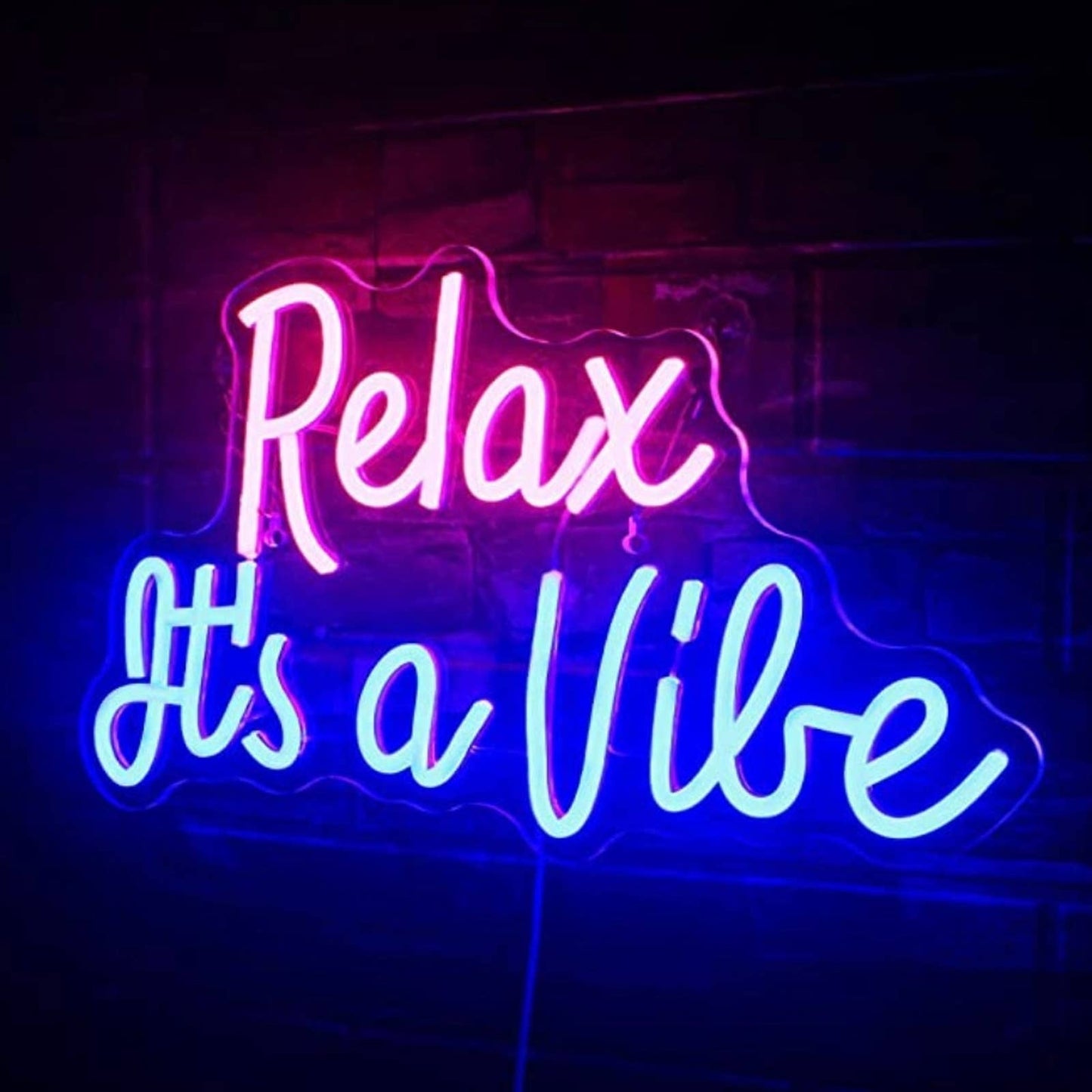 Vivid Bright Colorful Relax It’s A Vibe LED Night Light Room Wall Decoration