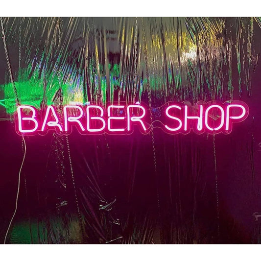 Lovely Bright Pink Barber Shop LED Light Sign Salon Business Decoration