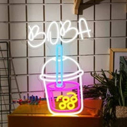 Lovely Vivid Bright Tasty Boba Tea LED Night Light Room Wall Decoration