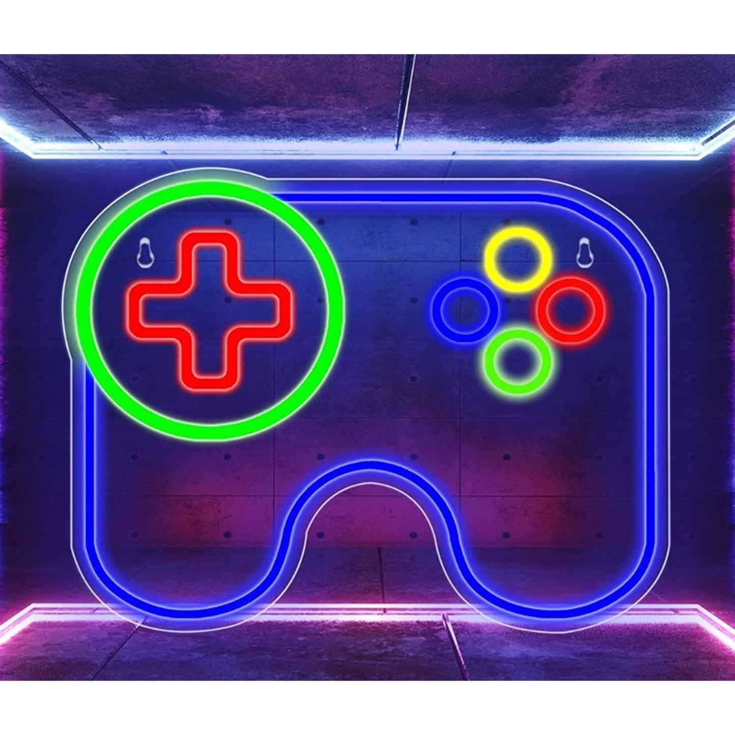 Fun Bright Multi-Color Mini Video Game Controller LED Night Light Rom Wall Decor