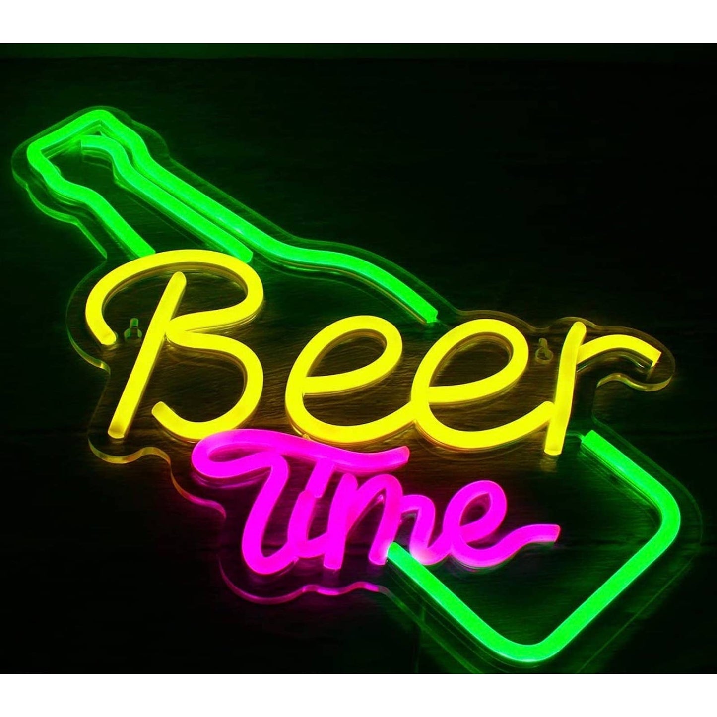 Fun Bright Colorful Beer Time LED Night Light Room Wall Party Decoration