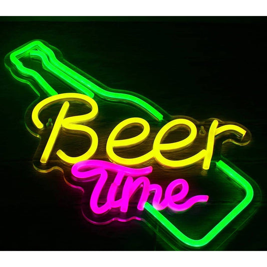 Fun Bright Colorful Beer Time LED Night Light Room Wall Party Decoration