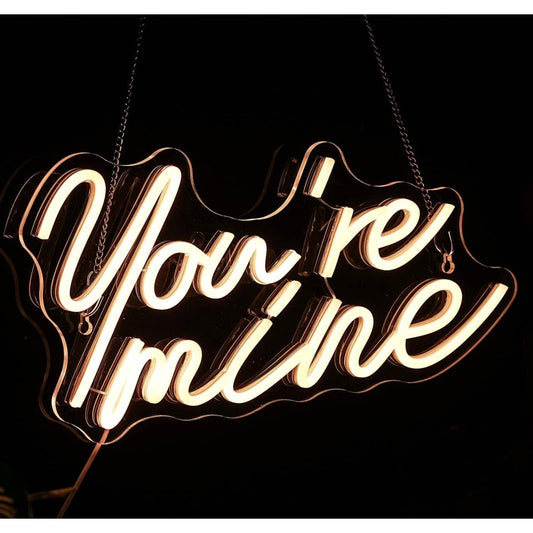 Lovely Bright White “You’re Mine” LED Night Light Room Wall Romantic Love Decor