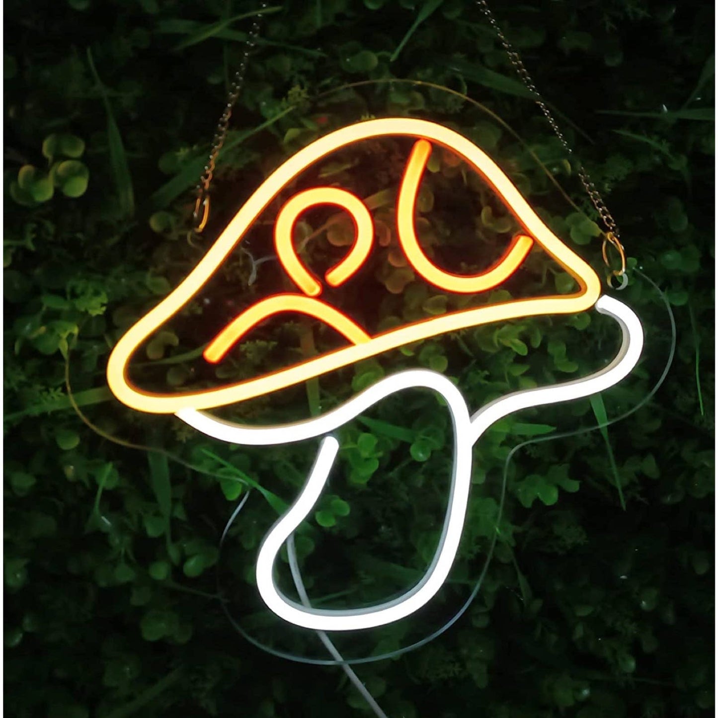 Lovely Warm Yellow / Orange Mushroom LED Night Light Room Wall Decoration