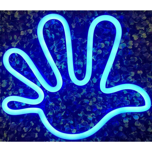 Fun Bright Blue Fat Hand LED Night Light Room Wall Decoration