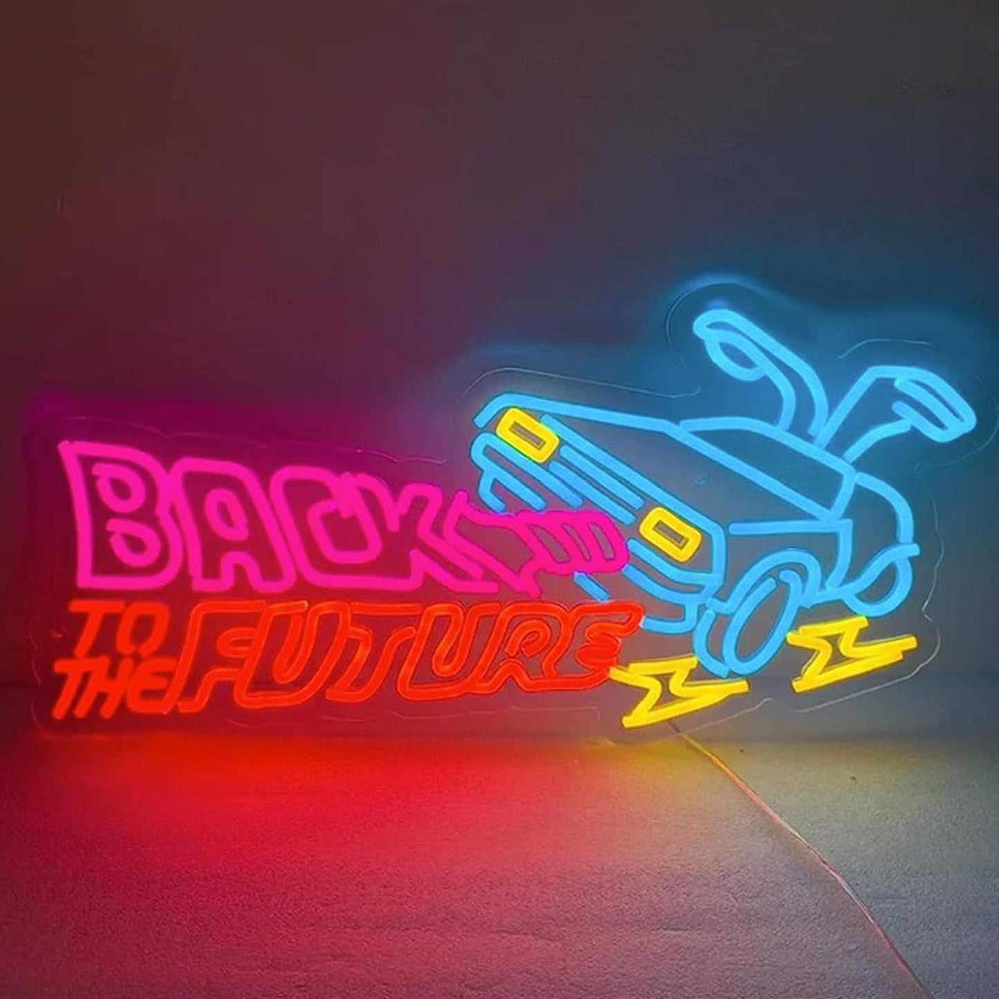 Super Large Bright Back to the Future DeLorean LED Night Light Movie Room Decor
