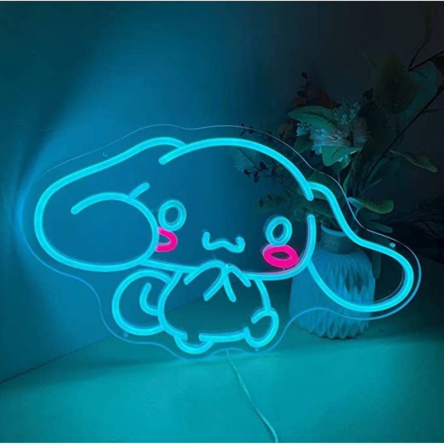 Super Cute Bright Blue Cinnamoroll LED Night Light Room Wall Anime Decoration