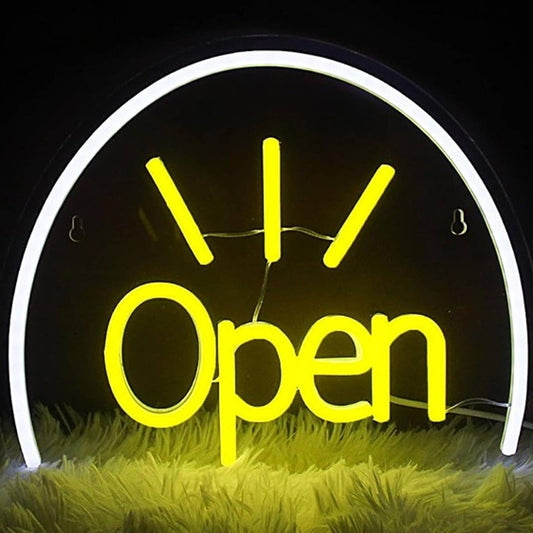 Vivid Bright Sunshine OPEN Sign LED Night Light Store Shop Decoration