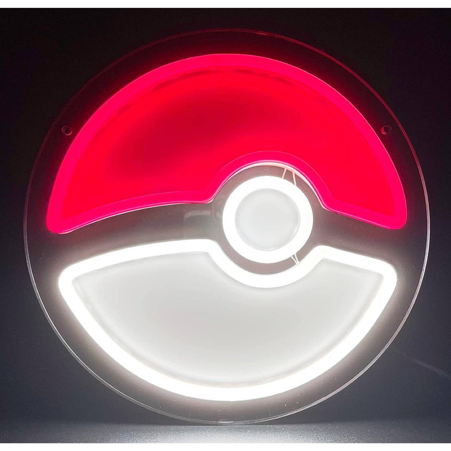 Fun Bright Red / White Pokeball LED Night Light Pokemon Room Wall Decoration