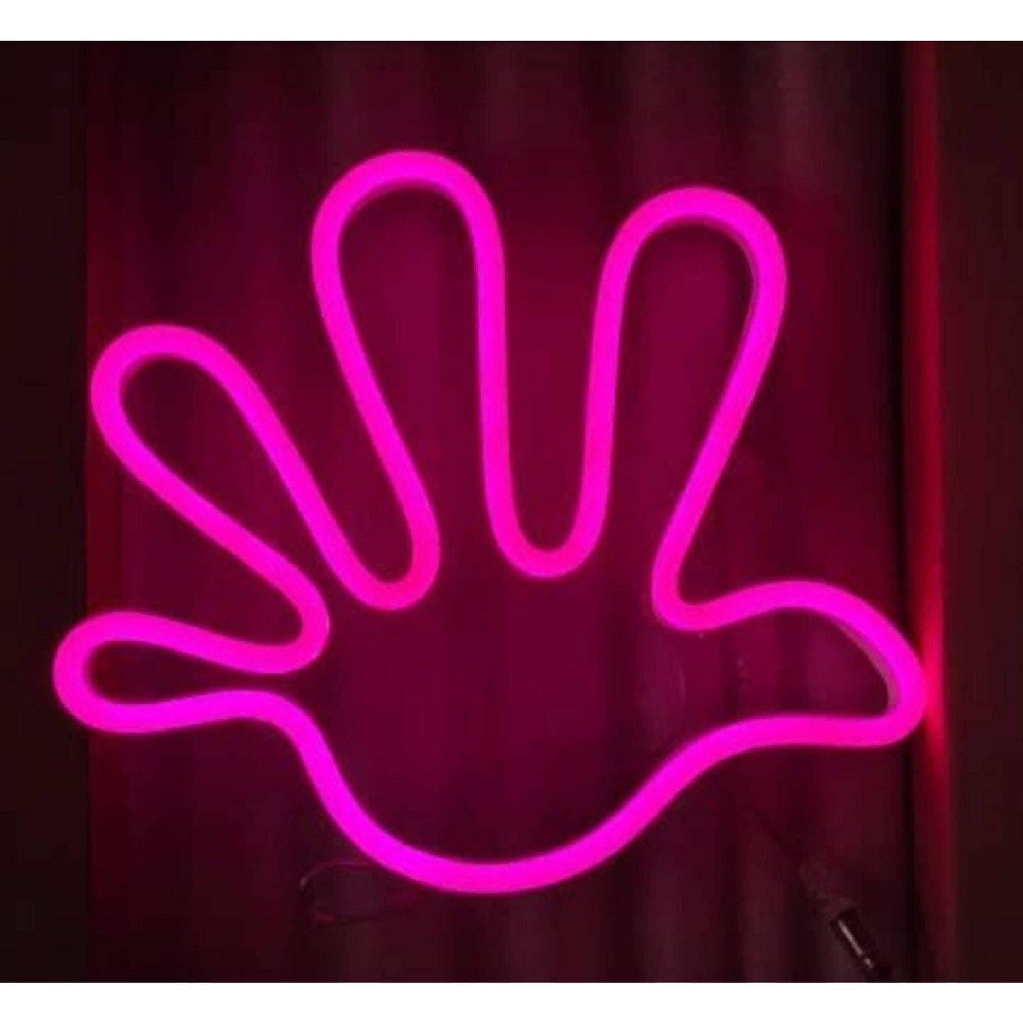 Fun Bright Pink Fat Hand LED Night Light Room Wall Decoration