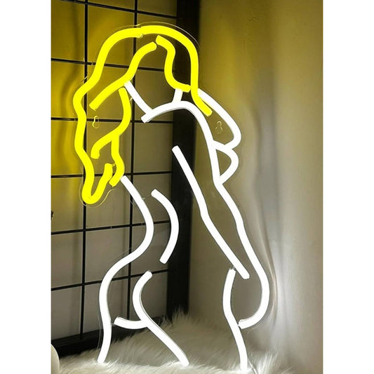 Fun Vivid Bright Beautiful Blond Lady Posing LED Night Light Wall Decor