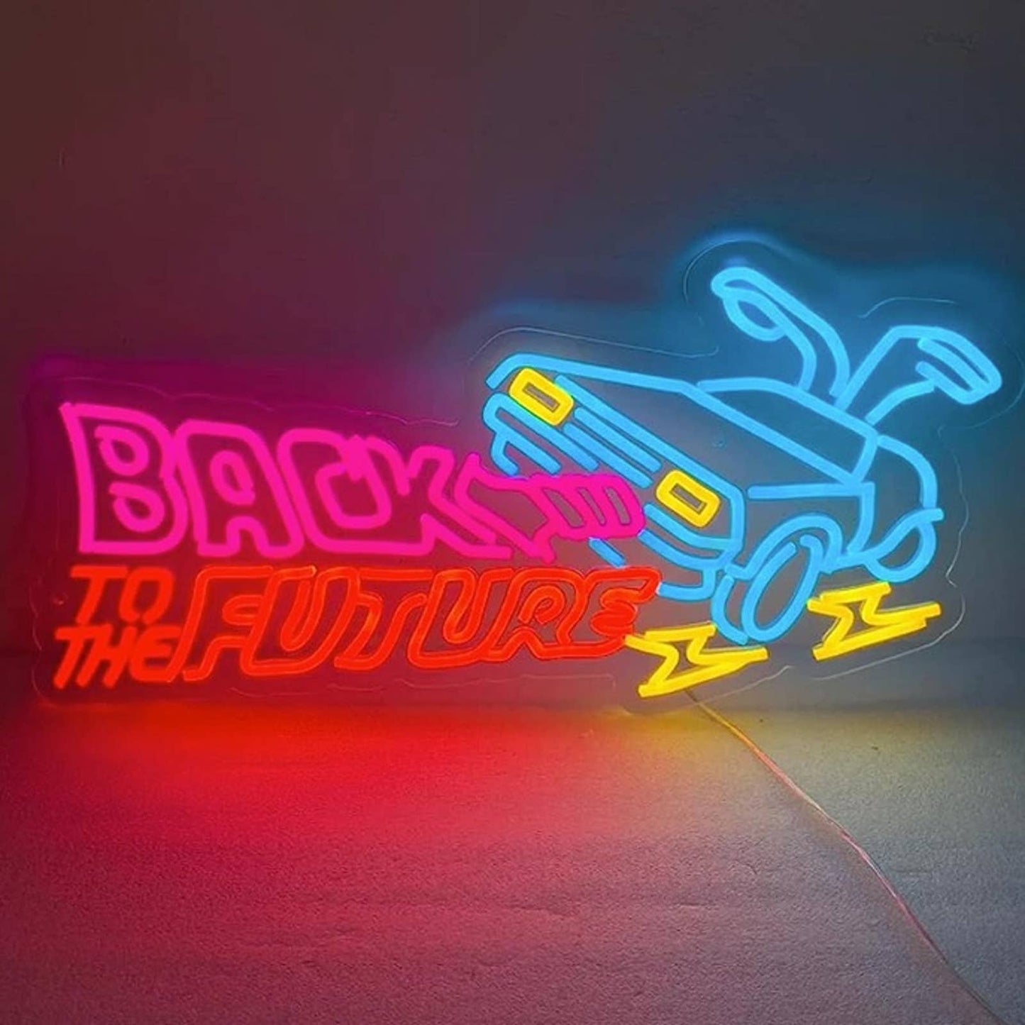 Super Large Bright Back to the Future DeLorean LED Night Light Movie Room Decor