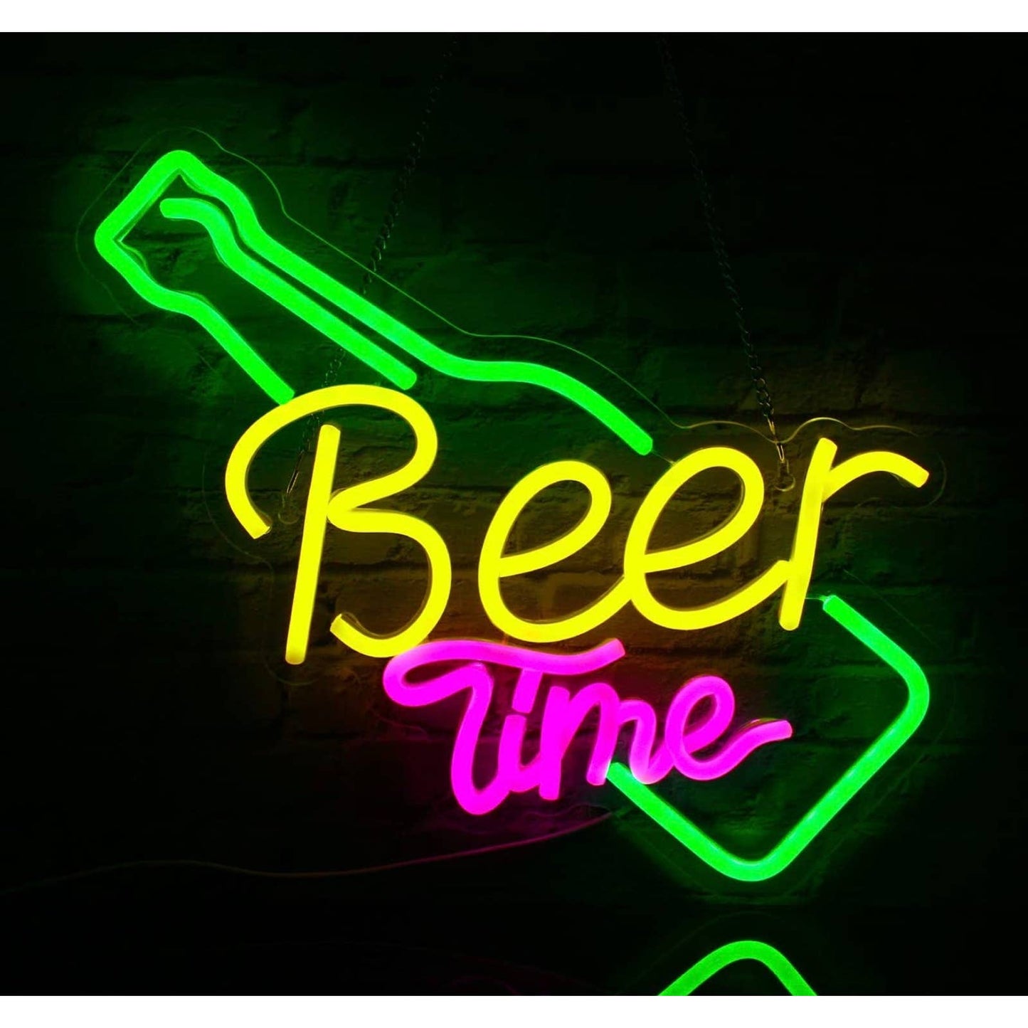 Fun Bright Colorful Beer Time LED Night Light Room Wall Party Decoration