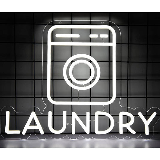 Vivid Bright White Laundry Washer Dryer LED Night Light Room Wall Decor