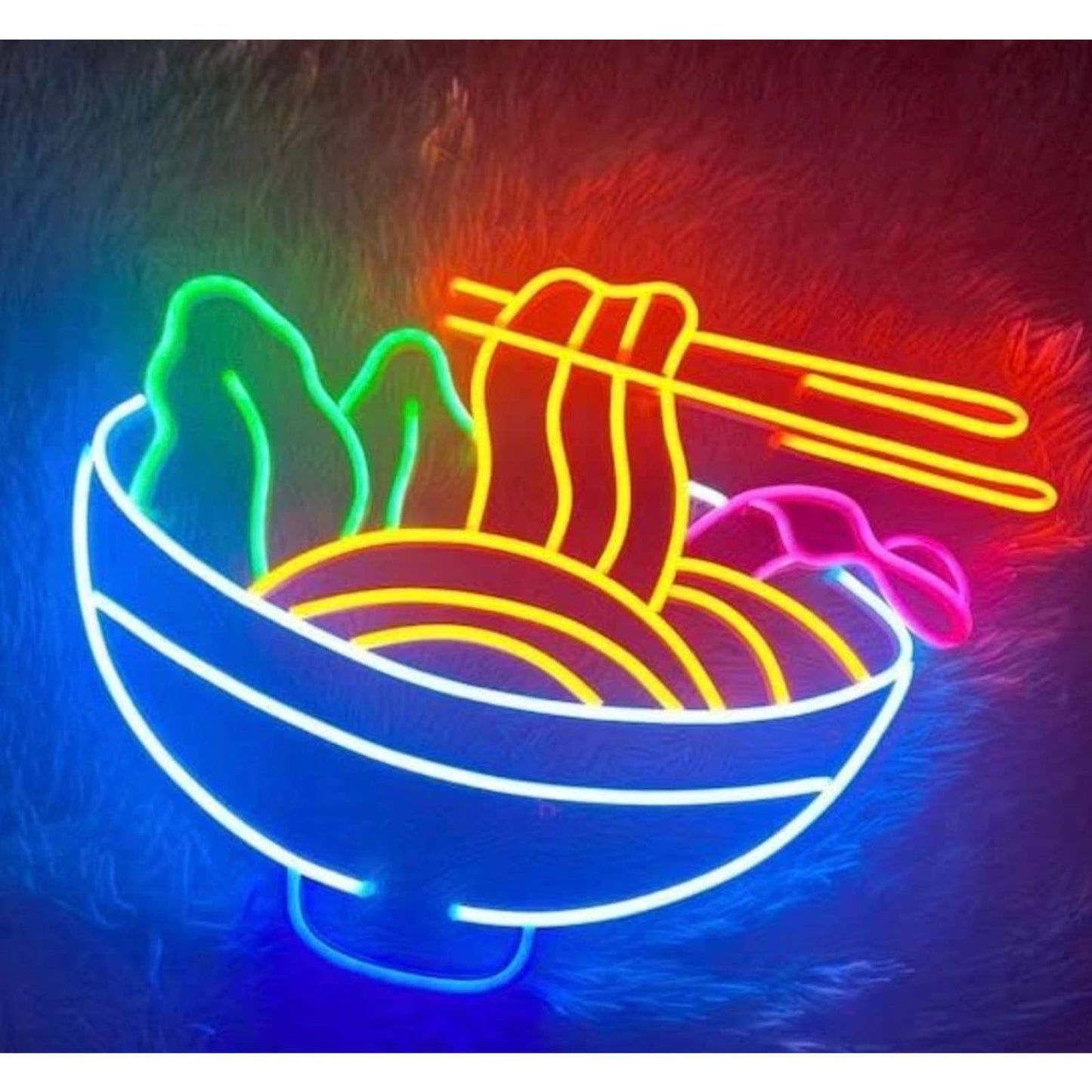 Tasty Bright Colorful Japanese Pasta Ramen Noodle Bowl LED Light Restaurant Deco