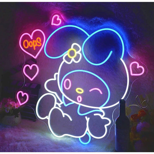 Super Adorable Heart Smooches My Melody Love Kiss LED Light Japan Anime Decor