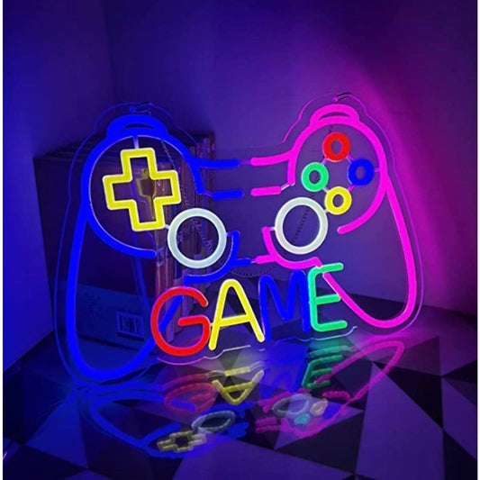 Vivid Bright Rainbow Gamer Game Controller LED Night Light Room Wall Decoration