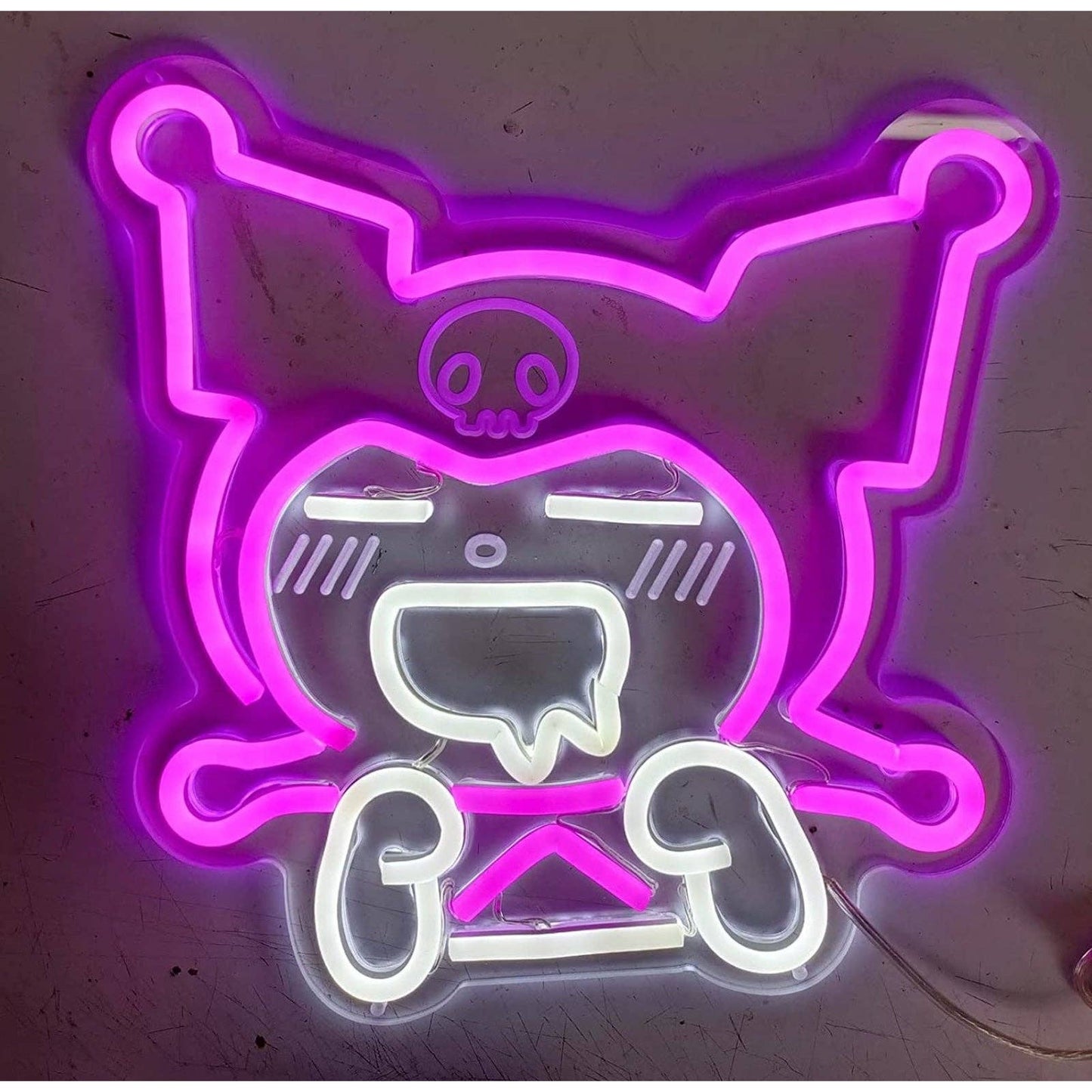 Cute Bright Pink Kuromi Anime LED Night Light Anime Japan Room Wall Decoration