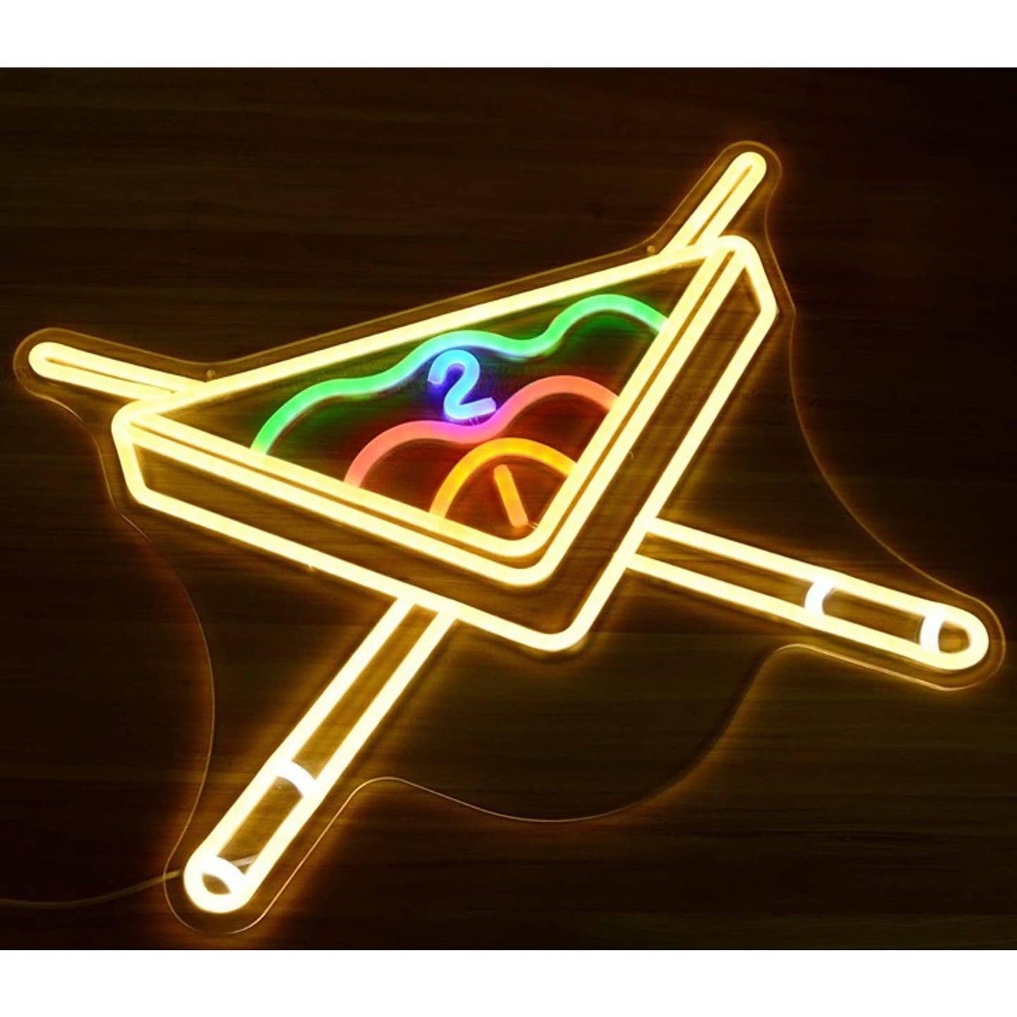 Fun Vivid Bright Pool Ball, Stick & Triangle Billiards LED Light Game Room Decor