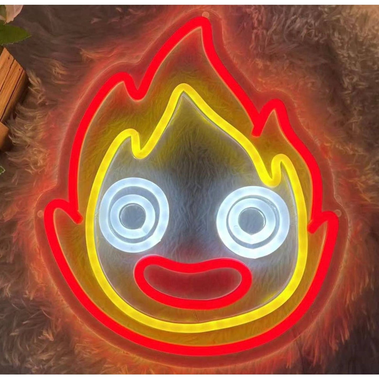 Cute Bright Happy Fireball LED Night Light Room Wall Decoration