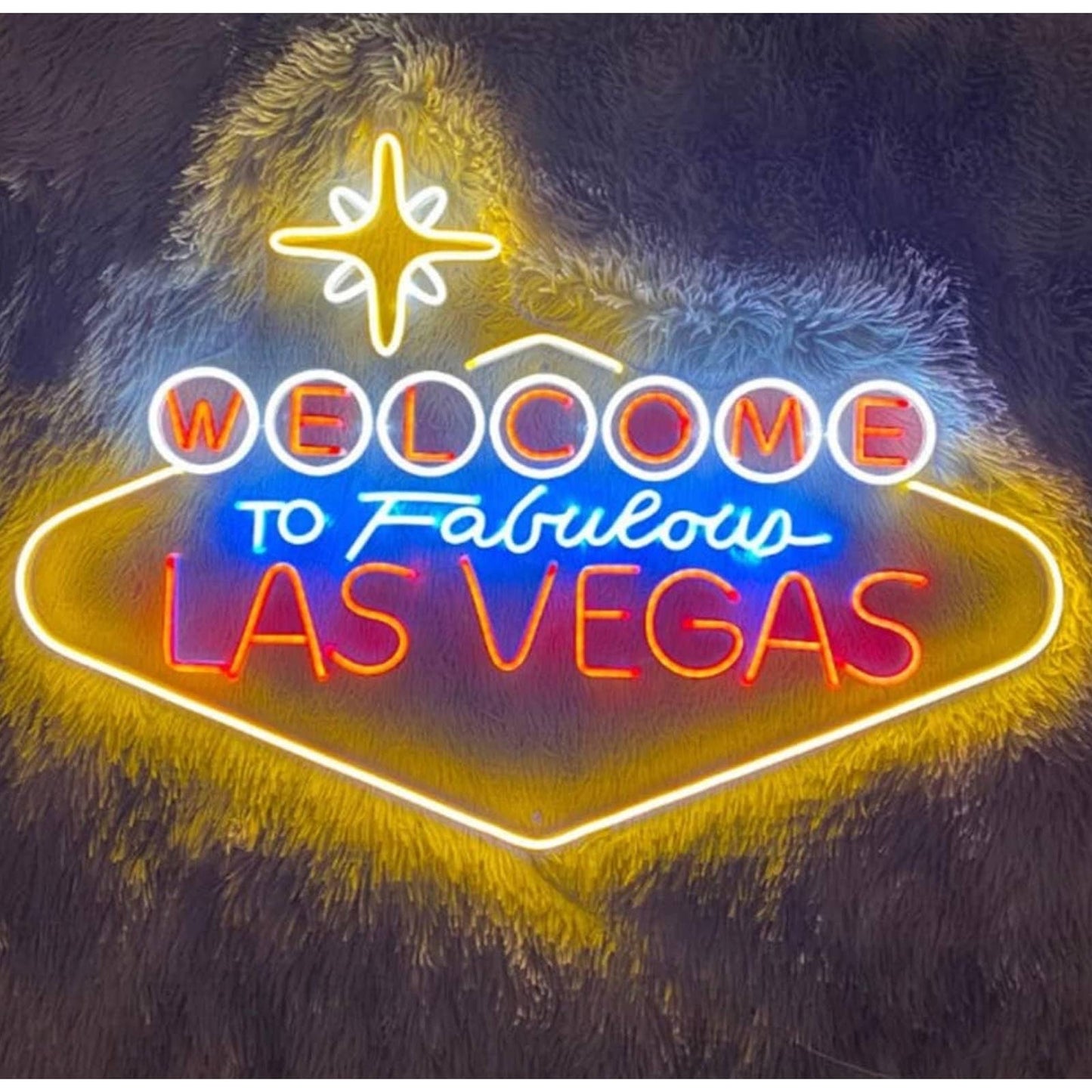 Vivid Bright Colorful Welcome to Las Vegas LED Night Light Room Wall Decoration