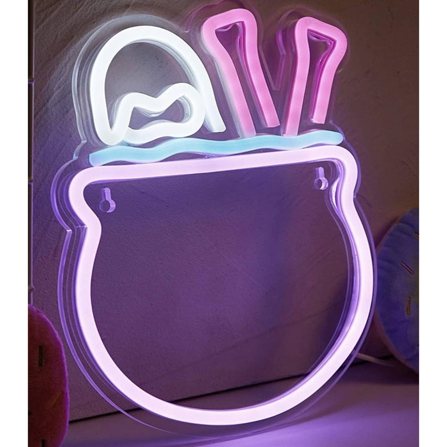 Spooky Vivid Bright Bone Pot Stew LED Night Light Halloween Decor