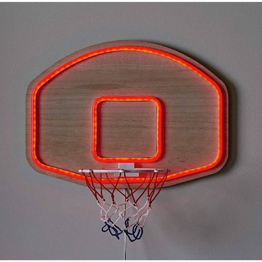 Fun Bright Realistic Red Basketball Goal LED Night Light Room Wall Decoration