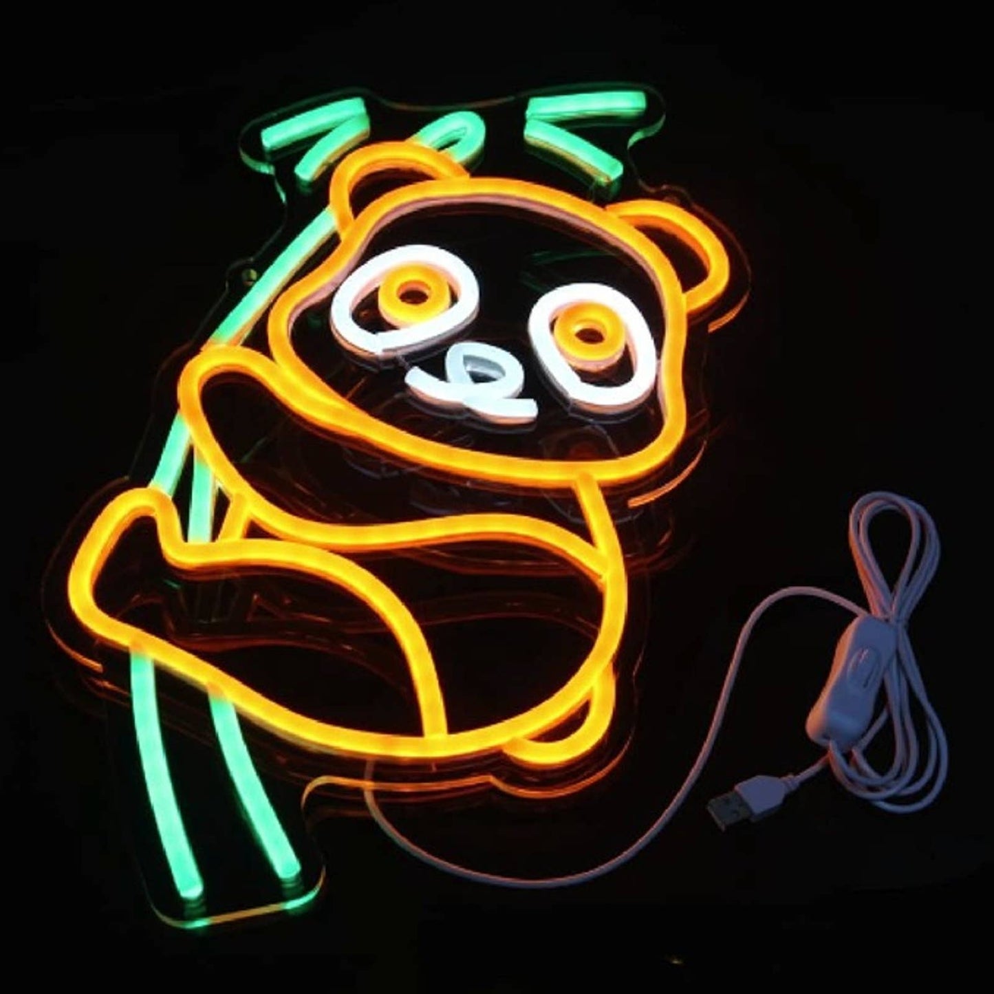 Super Cute Bright Baby Panda Bear Climbing a Bamboo Tree LED Night Light