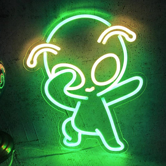 Fun Bright Green Baby Dab Alien LED Night Light Room Wall Decor