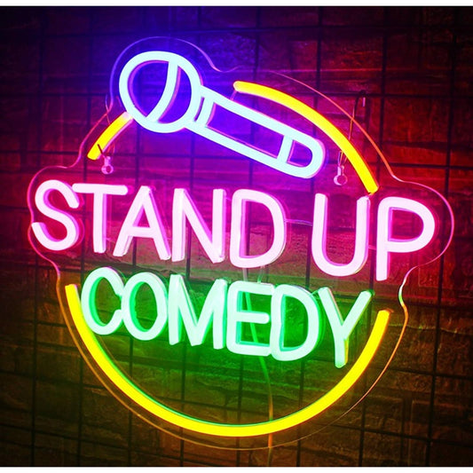 Vivid Bright Colorful “Stand Up Comedy” LED Night Light Room Wall Decor