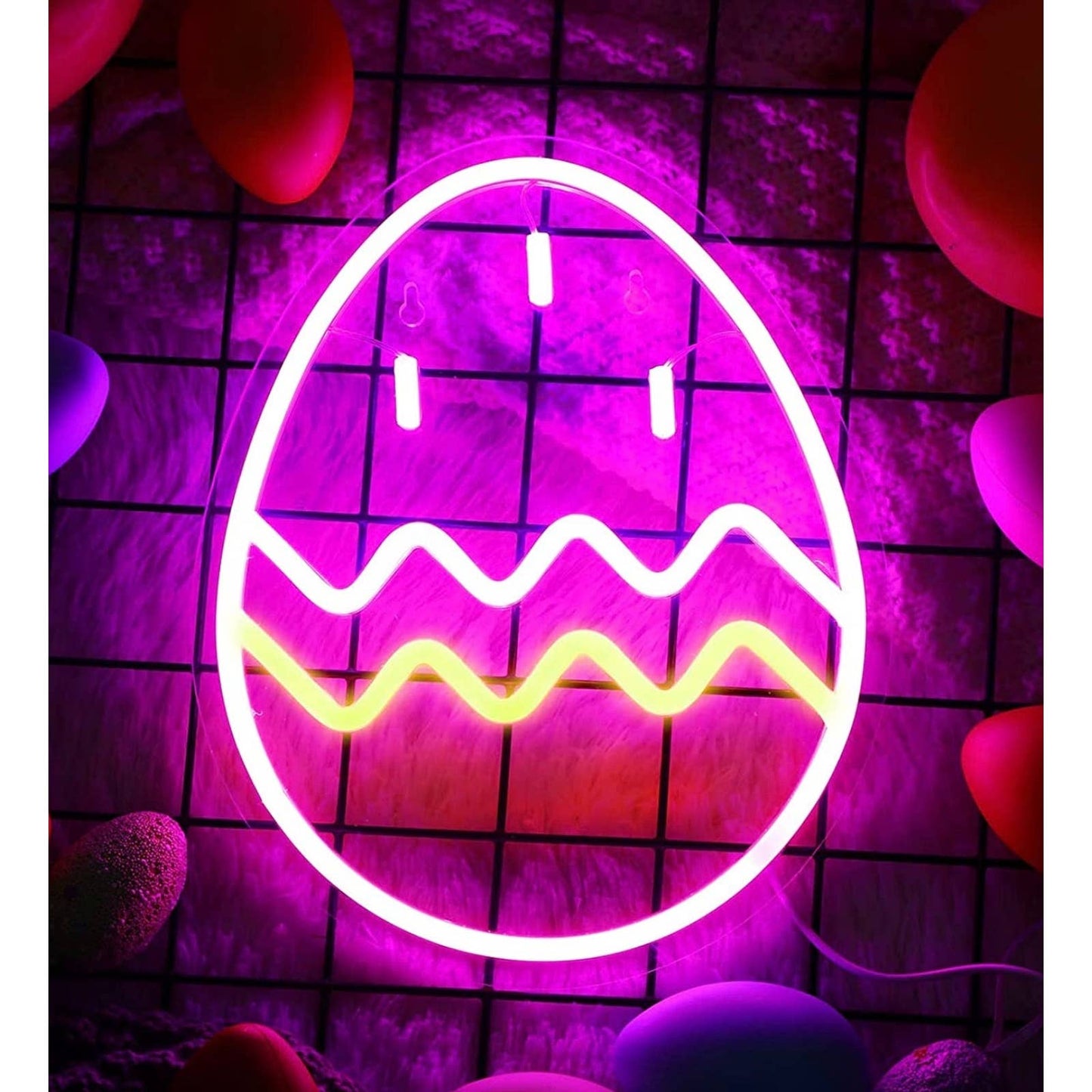 Fun Bright Colorful Easter Egg LED Night Light Room Wall Decoration
