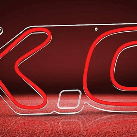 Fun Bright Red K.O Street Fighter LED Light Video Game Decor