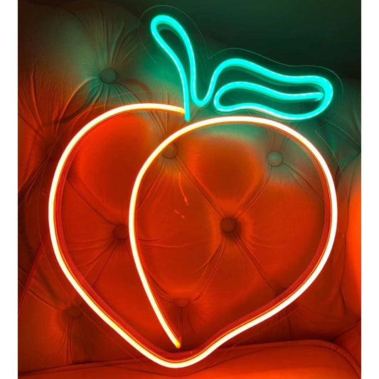 Tasty Bright Orange Peach LED Night Light Fruit Room Wall Decoration