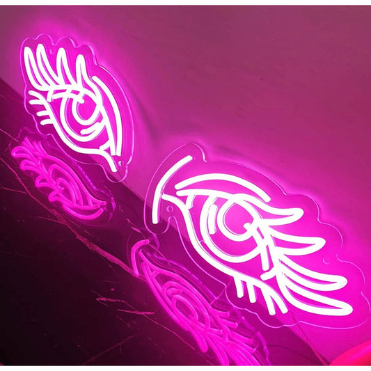 Lovely Bright Pink Glamorous Eyes LED Night Light Room Wall Decoration