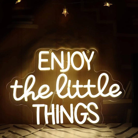 Lovely Warm Bright “Enjoy The Little Things” LED Night Light Room Wall Decor
