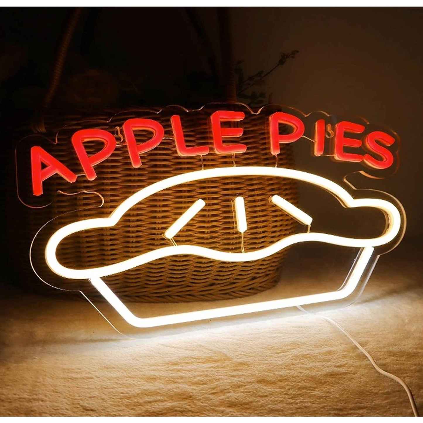 Tasty Bright “Apple Pies” LED Night Light Business Shop Food Decor