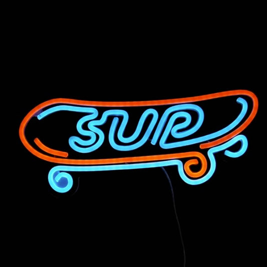 Fun Bright Orange / Blue Skateboard LED Night Light Room Wall Decor