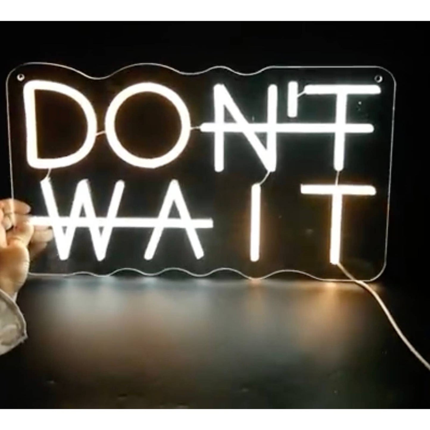 Bright Motivational “Don’t Wait / Do It” LED Night Light Empower Sign Room Wall